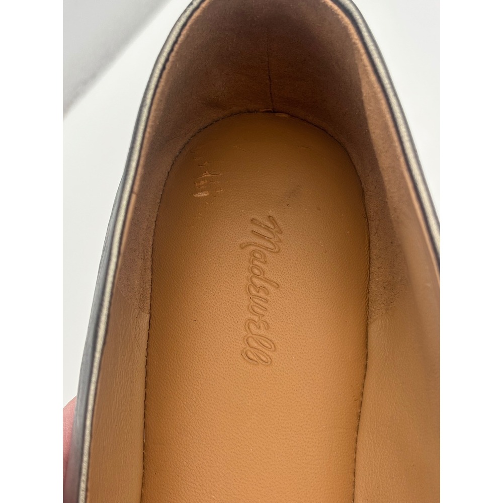 MADEWELL Gold Ballet Flat Shoe Metallic Pewter Leather Round Square Women's 11 - Picture 10 of 11